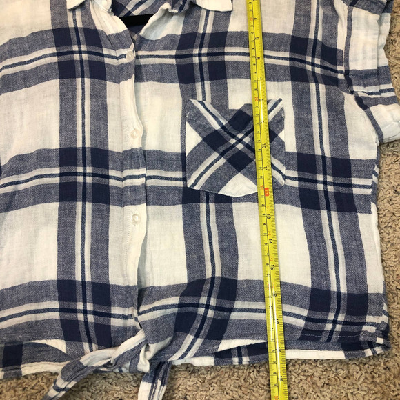 Rails Womens Sz S Amelie Tie Front Button Down Shirt in Lapis Coast Blue White - Picture 11 of 11